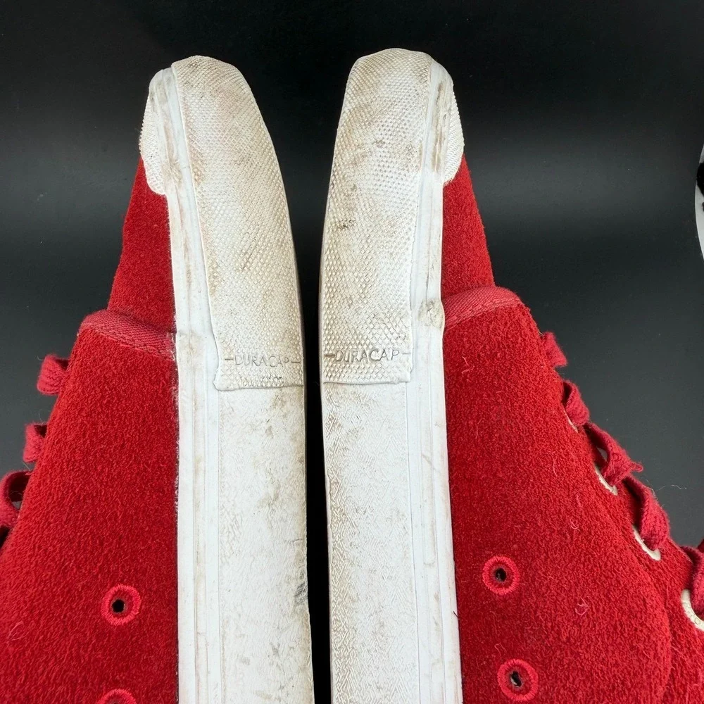 Vans Chukka Low Pro Men 11.5 Skateboard Shoes Red Suede Lace Up Athletic Sneaker